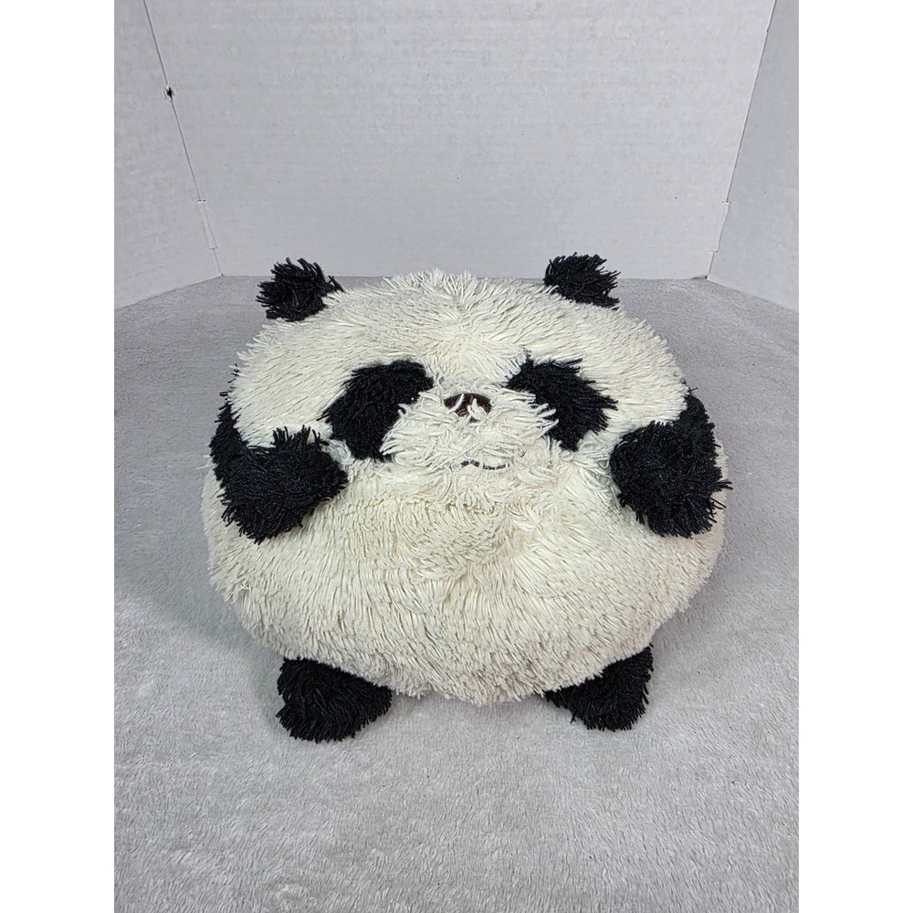 Squishable Panda Bear Round Plush Stuffed Animal Shaggy Faux Fur 2012 Toy